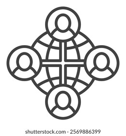 People with Earth vector Multipolarity outline icon or symbol
