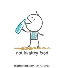 people eat healthy food is not an illustration