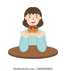 people eating bomboloni viral concept illustration