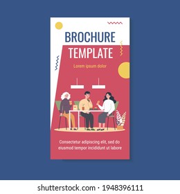 People eating fast food. Restaurant customers eating burgers at table flat vector illustration. Junk food, unhealthy habit, catering concept for banner, website design or landing web page