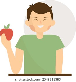 People Eating Food Cartoon Illustration. Isolated Flat Vector Character