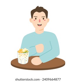 people eating ice teler concept illustration