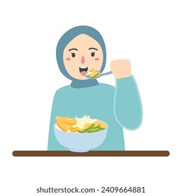 people eating ice teler sweet concept illustration