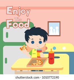 People Eating Illustration Vector