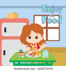 People Eating Illustration Vector