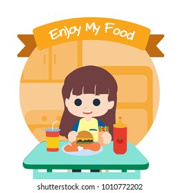 People Eating Illustration Vector