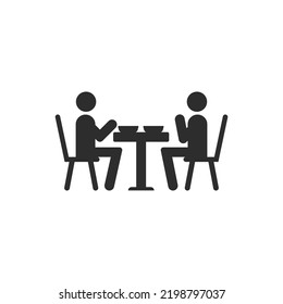 People eating at the table icon. Table in a restaurant