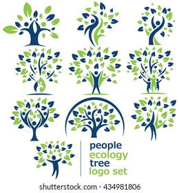 People Ecology Tree Logo SET