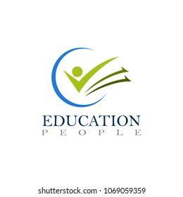 People education and  arrow logo vector