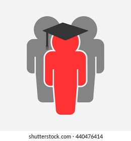 People and education. Flat icon vector