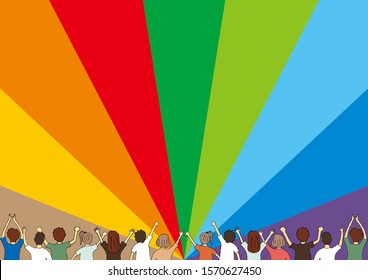 a lot of people and effect line 