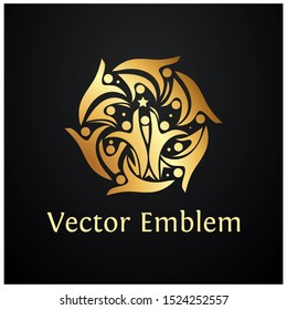 People emblems, Stock logo template. people form circle