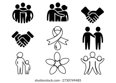 Personas abrazando y estrechando las manos abrazo del grupo
