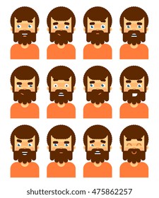 People emotional icon isolated on white background vector illustration