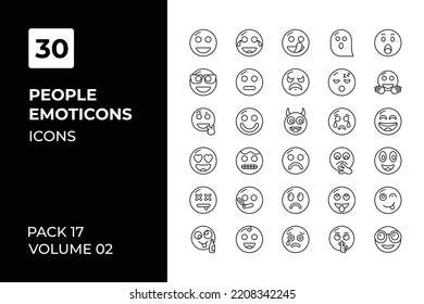 People Emotions icons collection. Set vector line with elements for mobile concepts and web apps. Collection modern icons.