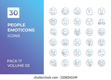 People Emotions icons collection. Set vector line with elements for mobile concepts and web apps. Collection modern icons.