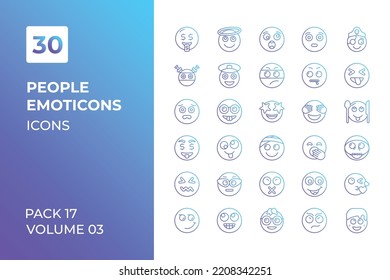 People Emotions icons collection. Set vector line with elements for mobile concepts and web apps. Collection modern icons.