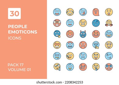 People Emotions icons collection. Set vector line with elements for mobile concepts and web apps. Collection modern icons.