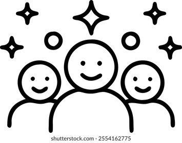 People with Enchanted Office Supplies and Smiling Faces concept as A group of people using enchanted office supplies with smiling faces set against a whimsical background offering