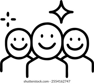 People with Enchanted Whiteboards and Smiling Faces concept as A group of people using enchanted whiteboards with smiling faces set against a dreamy background offering ample space