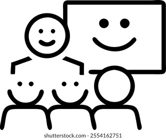 People with Enchanted Whiteboards and Smiling Faces concept as A group of people using enchanted whiteboards with smiling faces set against a dreamy background offering ample space