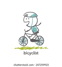 people engaged in cycling illustration