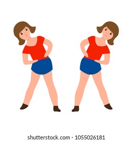 People are engaged in gymnastics. Vector illustration