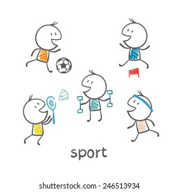 people engaged in sports illustration