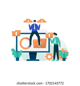 People enjoy cloud storage services because they are not afraid of a damaged hard drive vector illustration, suitable for landing page, ui, website, mobile app, editorial, poster, flyer, article