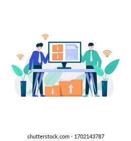People enjoy cloud storage services because they are not afraid of a damaged hard drive vector illustration, suitable for landing page, ui, website, mobile app, editorial, poster, flyer, article
