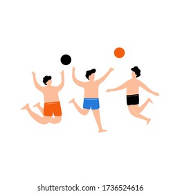 People enjoy playing ball on beach