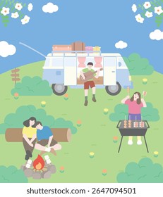 people enjoying camping in their own way at the campsite