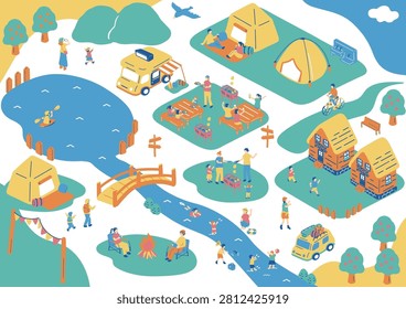 People Enjoying a Camping Trip