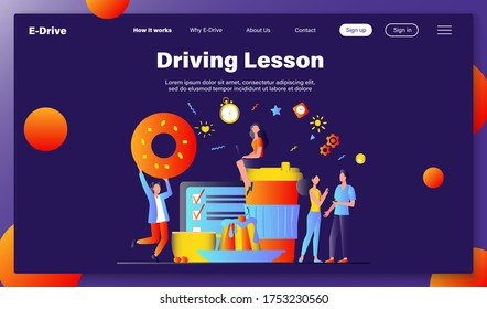 People enjoying coffee break. Young men and women using digital devices among disposable paper and ceramic cups, baked snacks, menu. Can be used for coffee shop, bakery, morning, breakfast concept