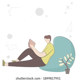 People enjoying reading favourite books vector illustration