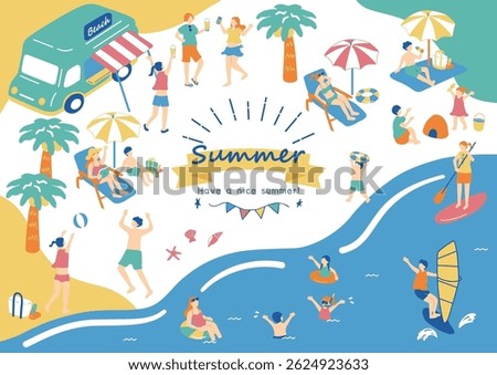 People enjoying the summer beach