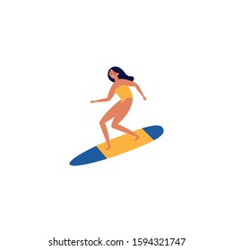 People enjoying summer Vector surfing icon