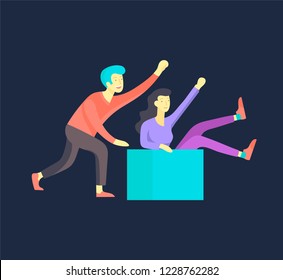People enjoying their hobbies. Vector character. Colorful flat concept illustration.
