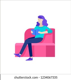 People enjoying their hobbies. Vector character. Colorful flat concept illustration.
