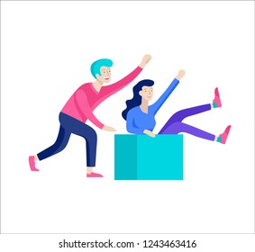 People enjoying their hobbies. Vector character. Colorful flat concept illustration.