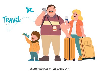 People enjoying their vacation. a travel-themed illustration.