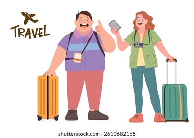 People enjoying their vacation. a travel-themed illustration.