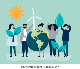 People with environmental sustainability concept