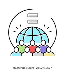 people equality color icon vector. people equality sign. isolated symbol illustration