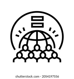 people equality line icon vector. people equality sign. isolated contour symbol black illustration