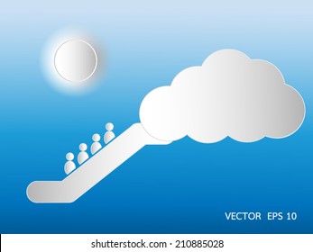 The people up the escalator into the cloud.