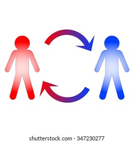 People exchange information. Vector.