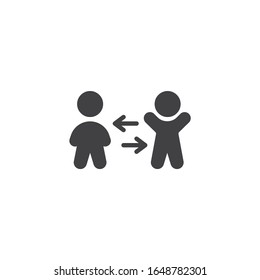 People exchange vector icon. filled flat sign for mobile concept and web design. Two man and arrows glyph icon. Symbol, logo illustration. Vector graphics