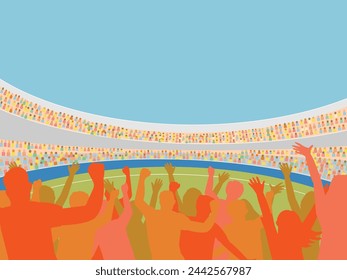People are excited at stadium. Supporter.