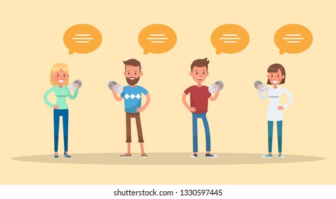 people exercise character vector design